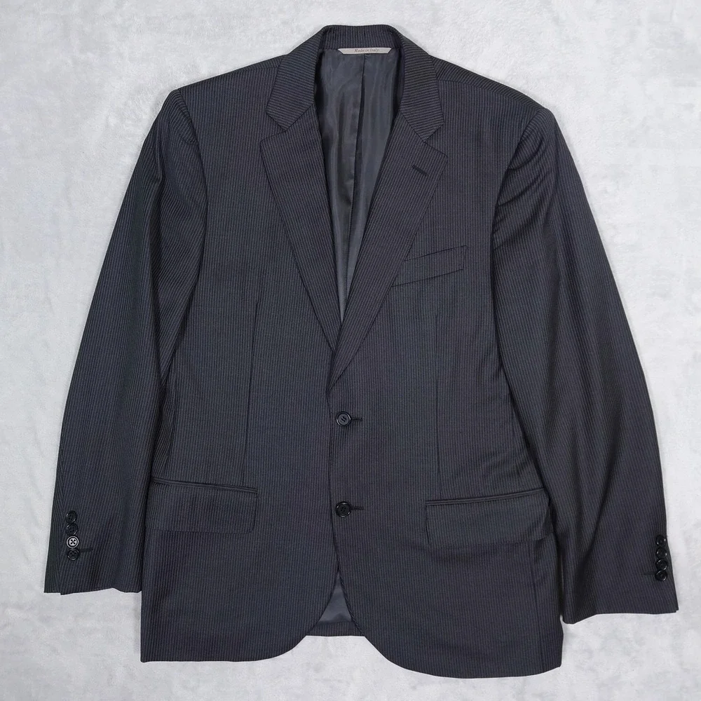 Canali Italy Wool Blazer Striped Gray 40 R US/50IT Drop 8 Made In Italy.
